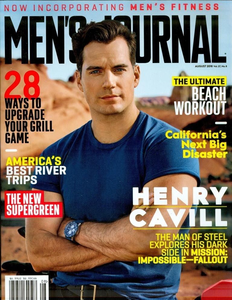US Mens Journal Magazine August 2018: HENRY CAVILL Cover