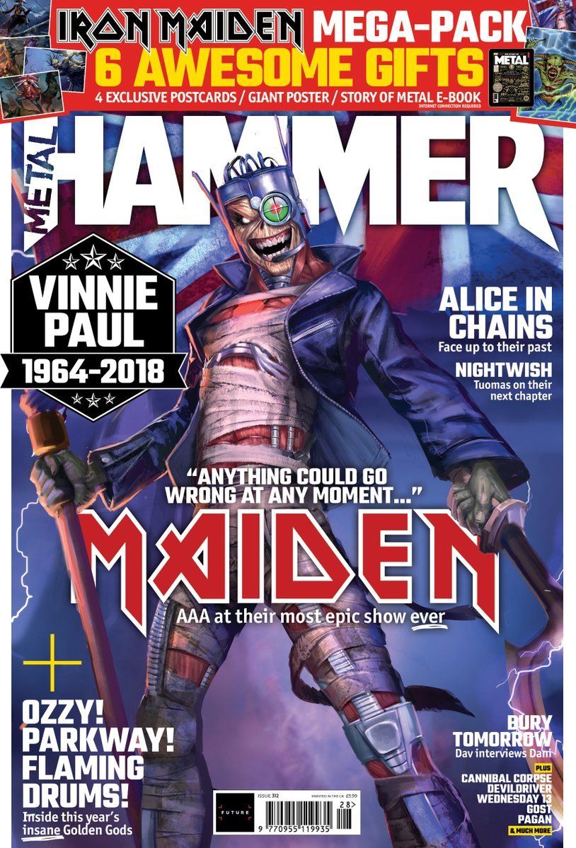 UK Metal Hammer SUMMER 2018: IRON MAIDEN LEGACY OF THE BEAST TOUR EDITION & Postcards & Poster