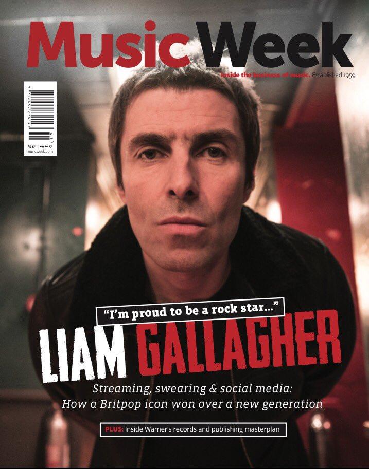 Liam Gallagher on the cover of Music Week Magazine