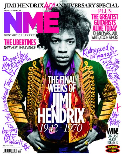 NME magazine - Jimi Hendrix cover (14 August 2010)
