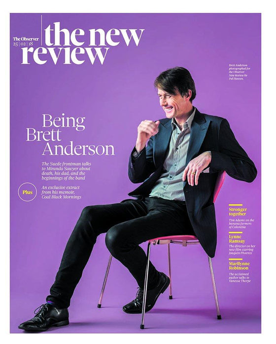 UK OBSERVER REVIEW FEBRUARY 2018: BRETT ANDERSON COVER & INTERVIEW