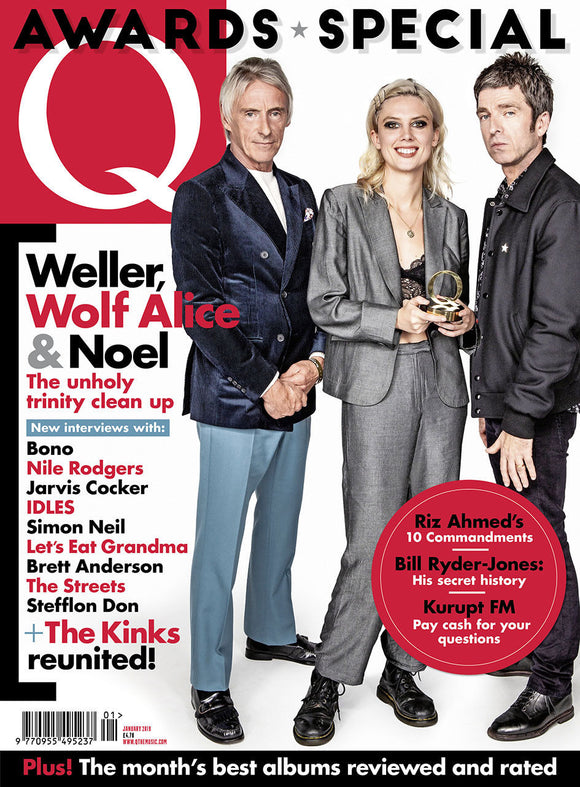 Q MAGAZINE JANUARY 2019 AWARDS SPECIAL PAUL WELLER WOLF ALICE NOEL GALLAGHER THE KINKS