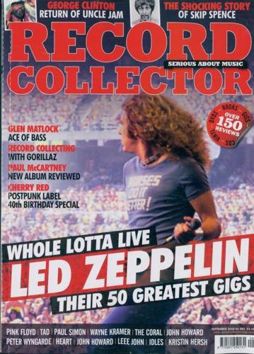 UK Record Collector Magazine Sept 2018: LED ZEPPELIN Robert Plant PAUL McCARTNEY