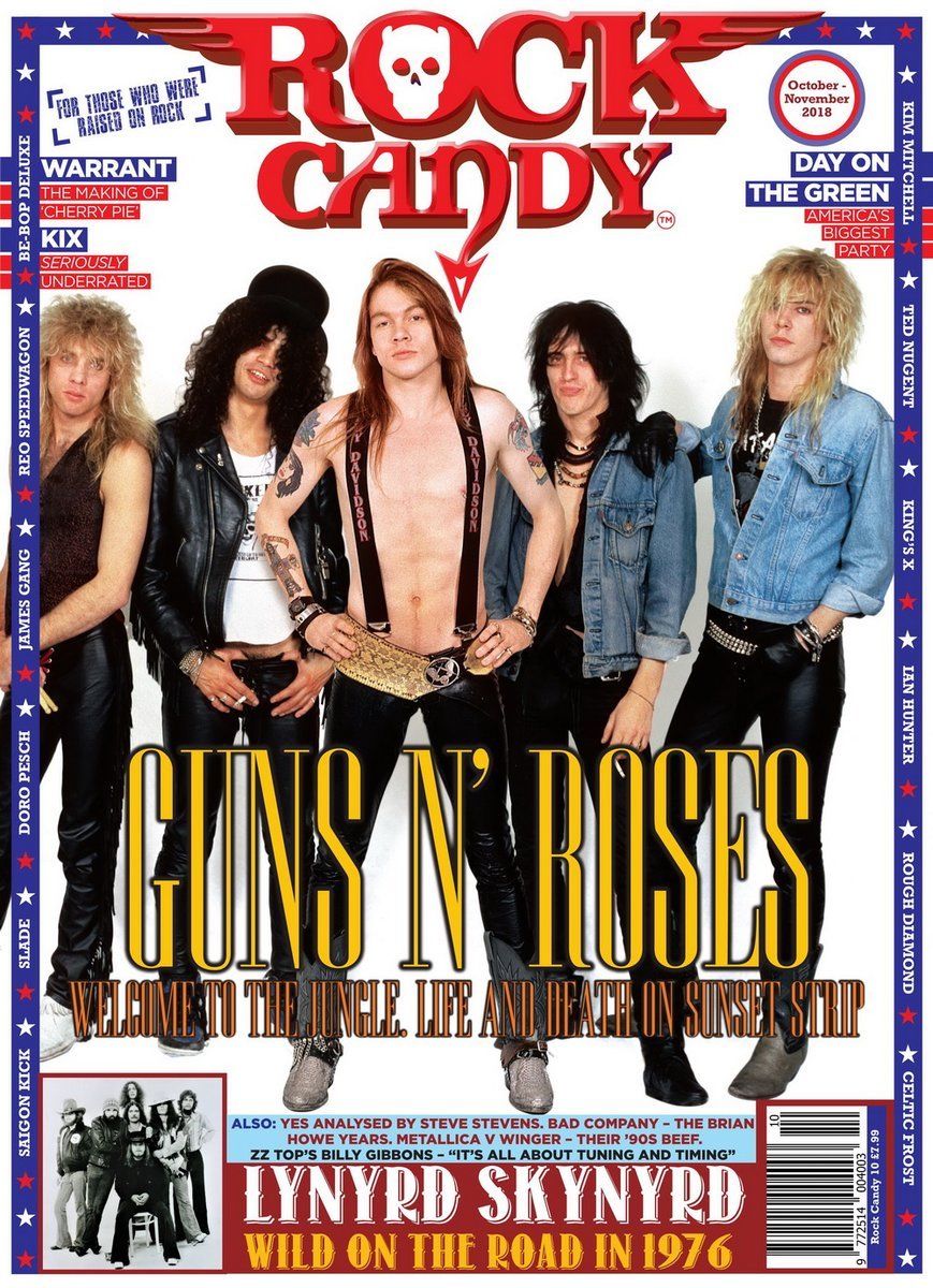 UK Rock Candy Magazine OCT 2018: GUNS N' ROSES Lynyrd Skynyrd KIX Warrant WINGER