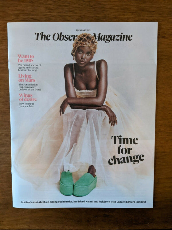 UK Observer Magazine January 2021: ADUT AKECH COVER Flea RED HOT CHILLI PEPPERS