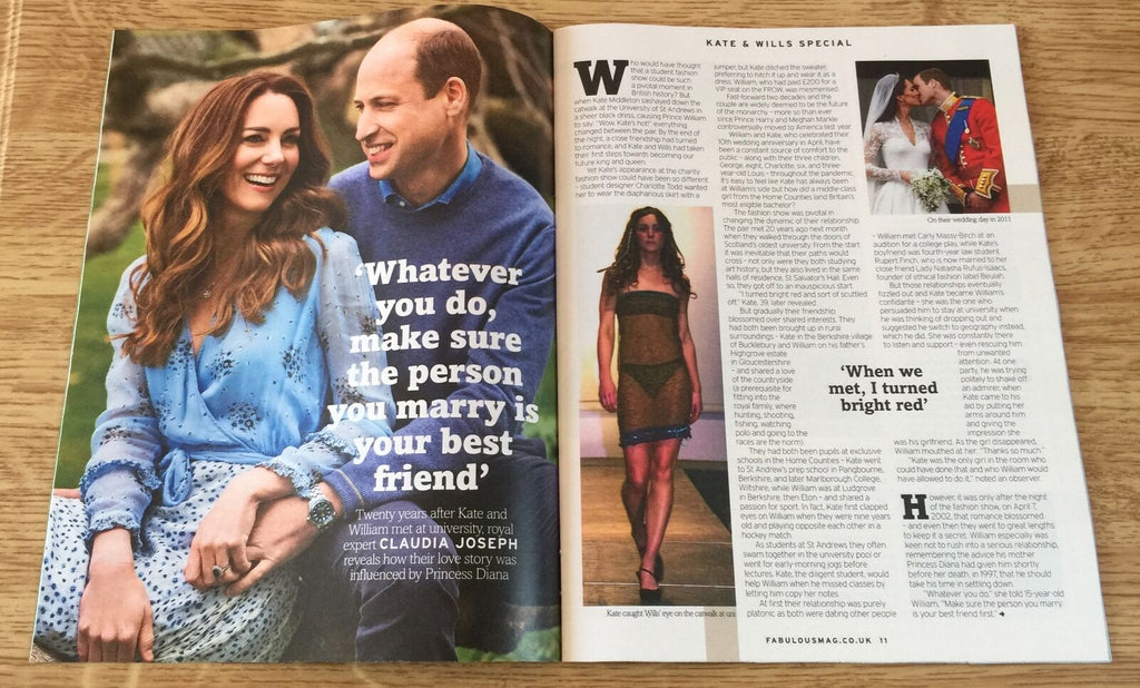 Kate Middleton Prince William Special UK Fabulous Magazine 29th August 2021