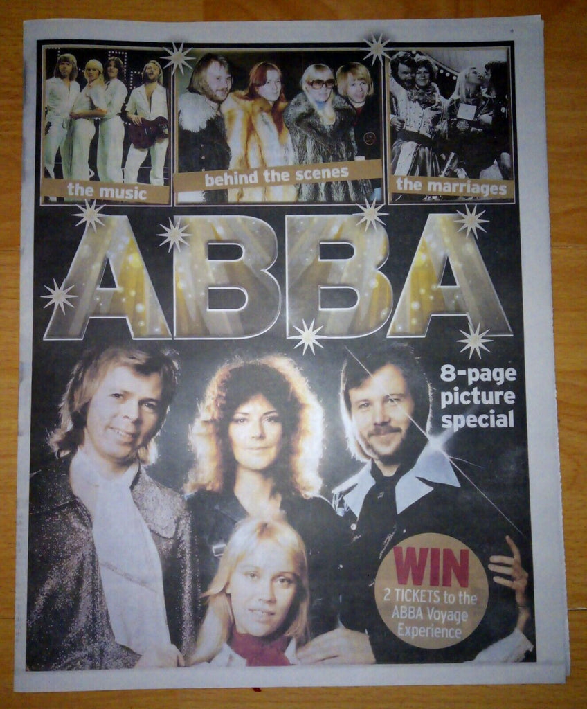 Daily Mirror Newspaper 23rd September 2021 - ABBA Voyage Pullout