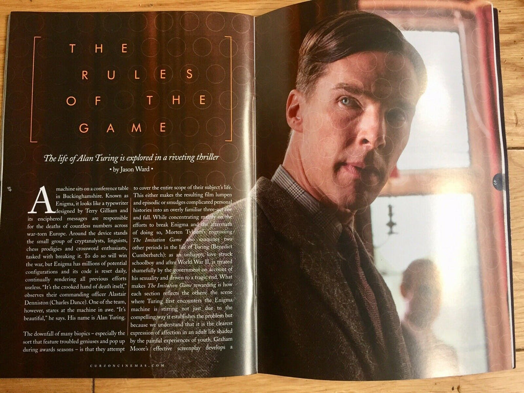 BENEDICT CUMBERBATCH Imitation Game PHOTO COVER CURZON MAGAZINE NOVEMBER 2014