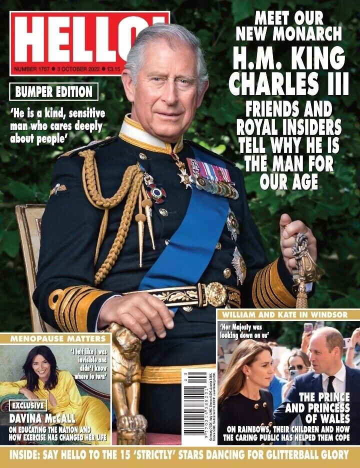 HELLO! UK MAGAZINE 3 OCT 2022 H.M. KING CHARLES III COVER FEATURE