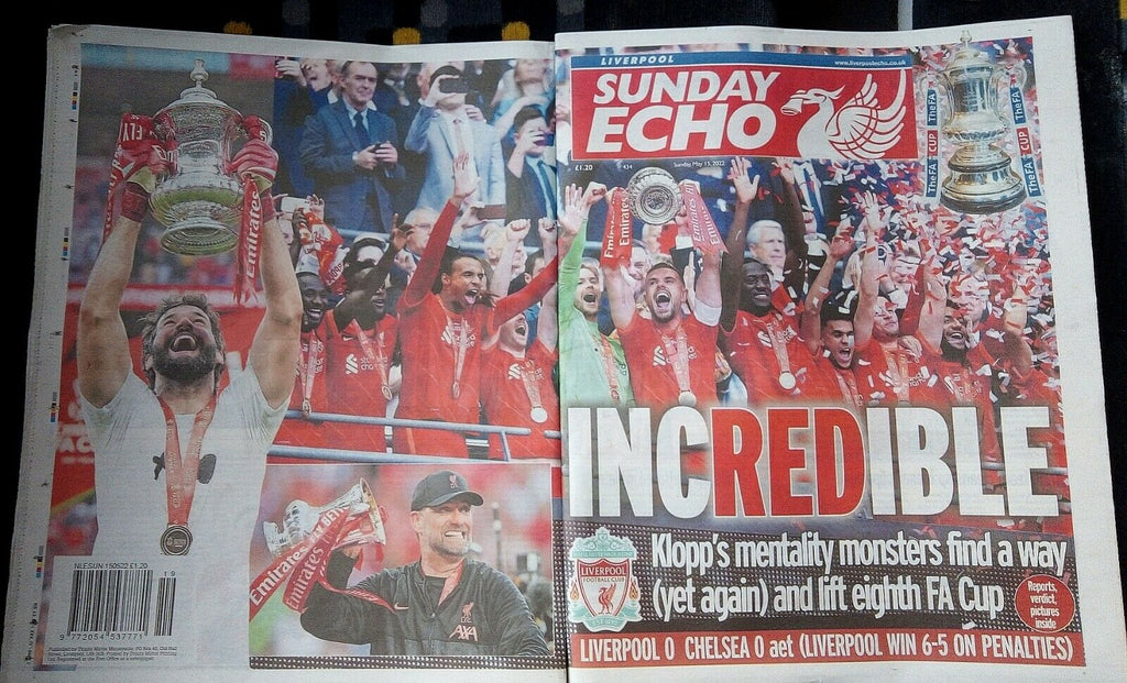LIVERPOOL ECHO 15th May 2022 FA CUP CHAMPIONS 2021/2022