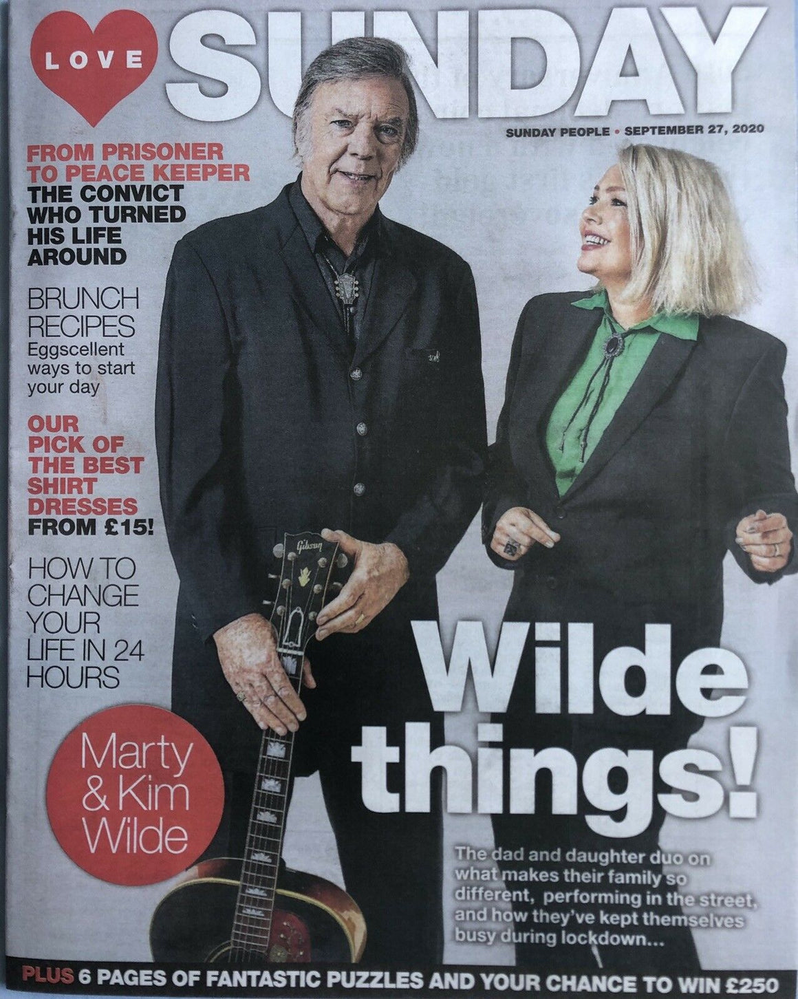Kim Wilde Marty Wilde UK Love Sunday Magazine 27/09/20