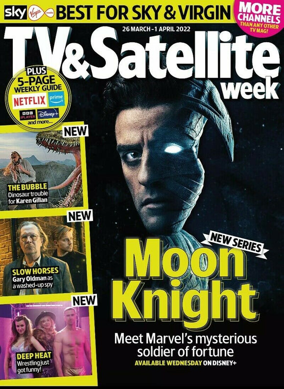 TV & Satellite Week Magazine 26/03/2022 MOON KNIGHT Gary Oldman Finn Cole