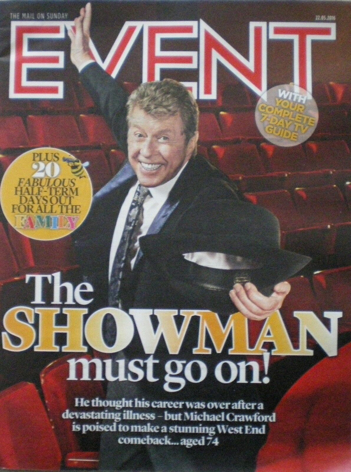 MICHAEL CRAWFORD - Exclusive PHOTO COVER INTERVIEW UK EVENT MAGAZINE MAY 2016