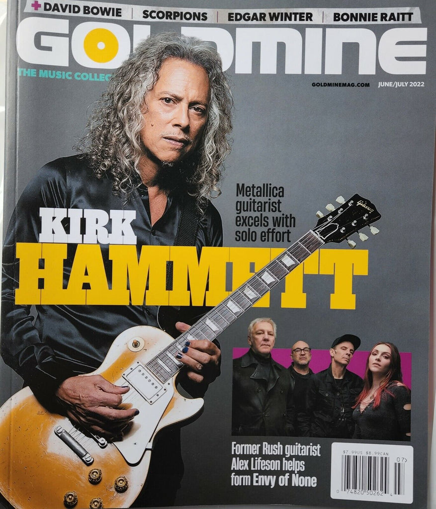 Goldmine magazine June/July 2022 Metallica Kirk Hammett David Bowie Alex Lifeson Rush