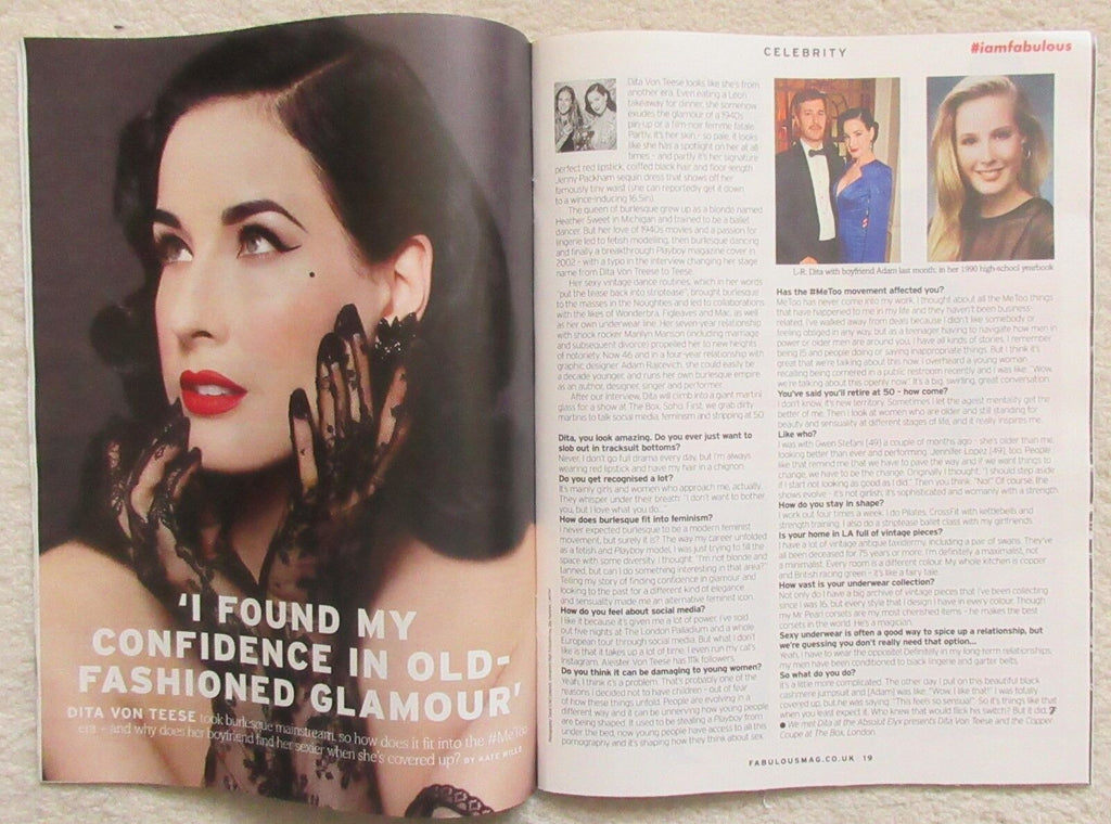 UK Fabulous Magazine DEC 2018: Jacqueline Jossa MATTHEW MORRISON Dita Von Teese
