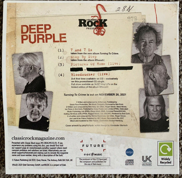 Classic Rock 295 December 2021 Deep Purple + Exclusive 4 Track CD