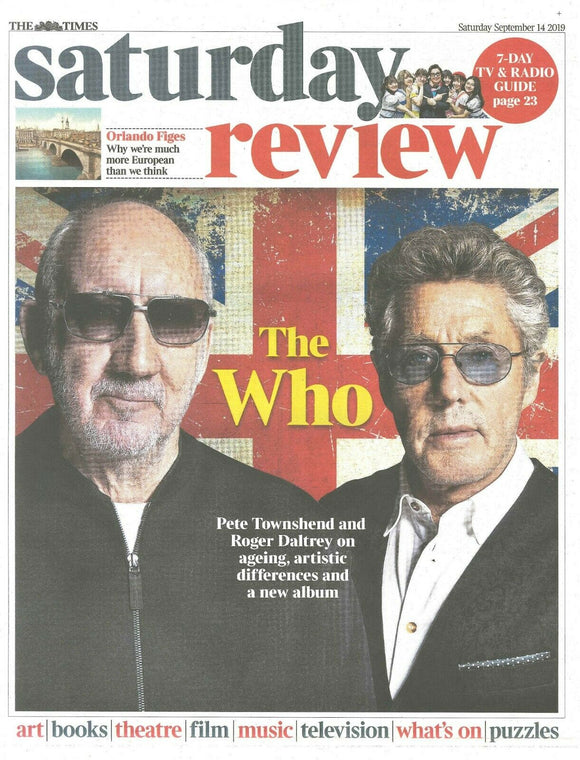UK Times Review September 2019: THE WHO Roger Daltrey PETE TOWNSHEND