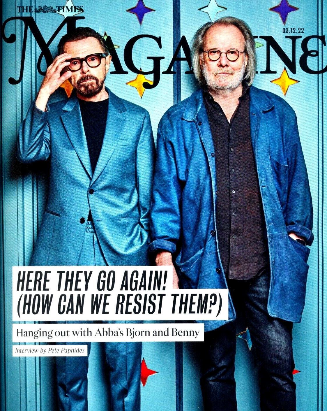 BENNY ANDERSON & BJORN ULVAES ABBA The Times Magazine 3rd December 2022