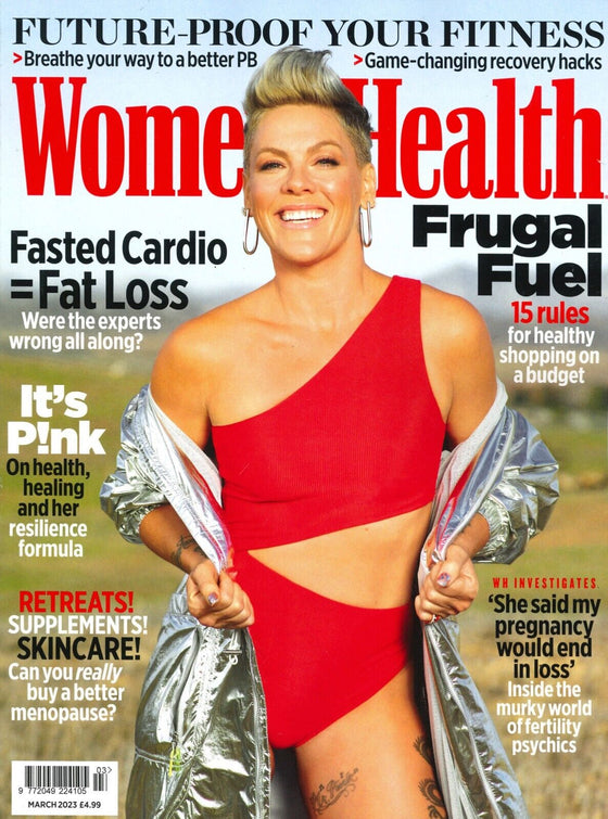 Women's Health (UK) Magazine March 2023 - Pink Alecia Beth Moore Cover Interview