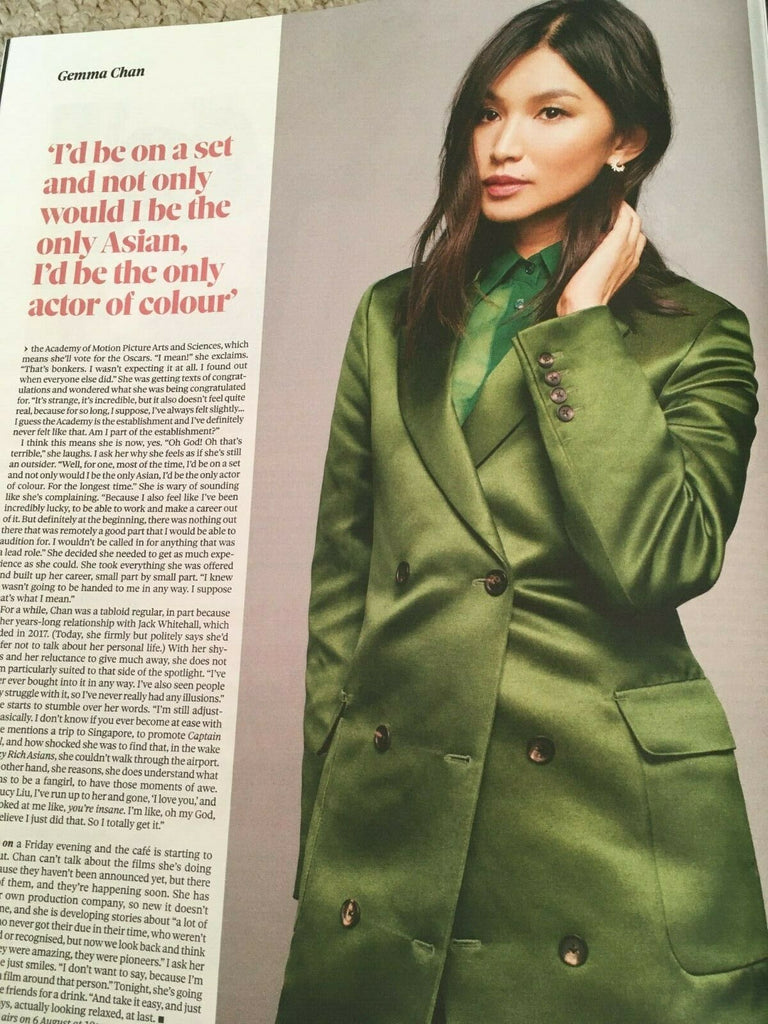 UK OBSERVER Magazine 28th July 2019: Gemma Chan Cover Interview Magazine