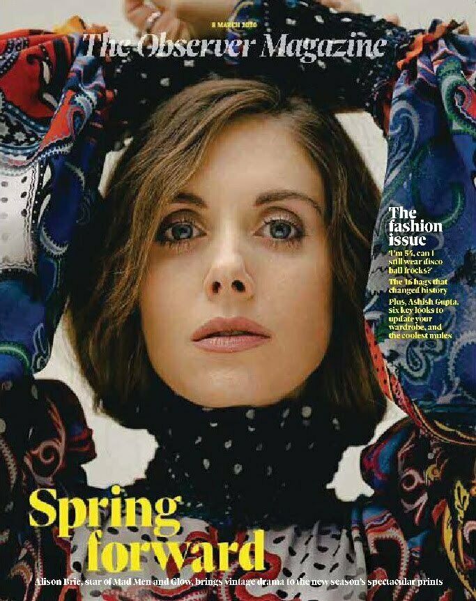 UK Observer Magazine March 2020: ALISON BRIE COVER & FEATURE