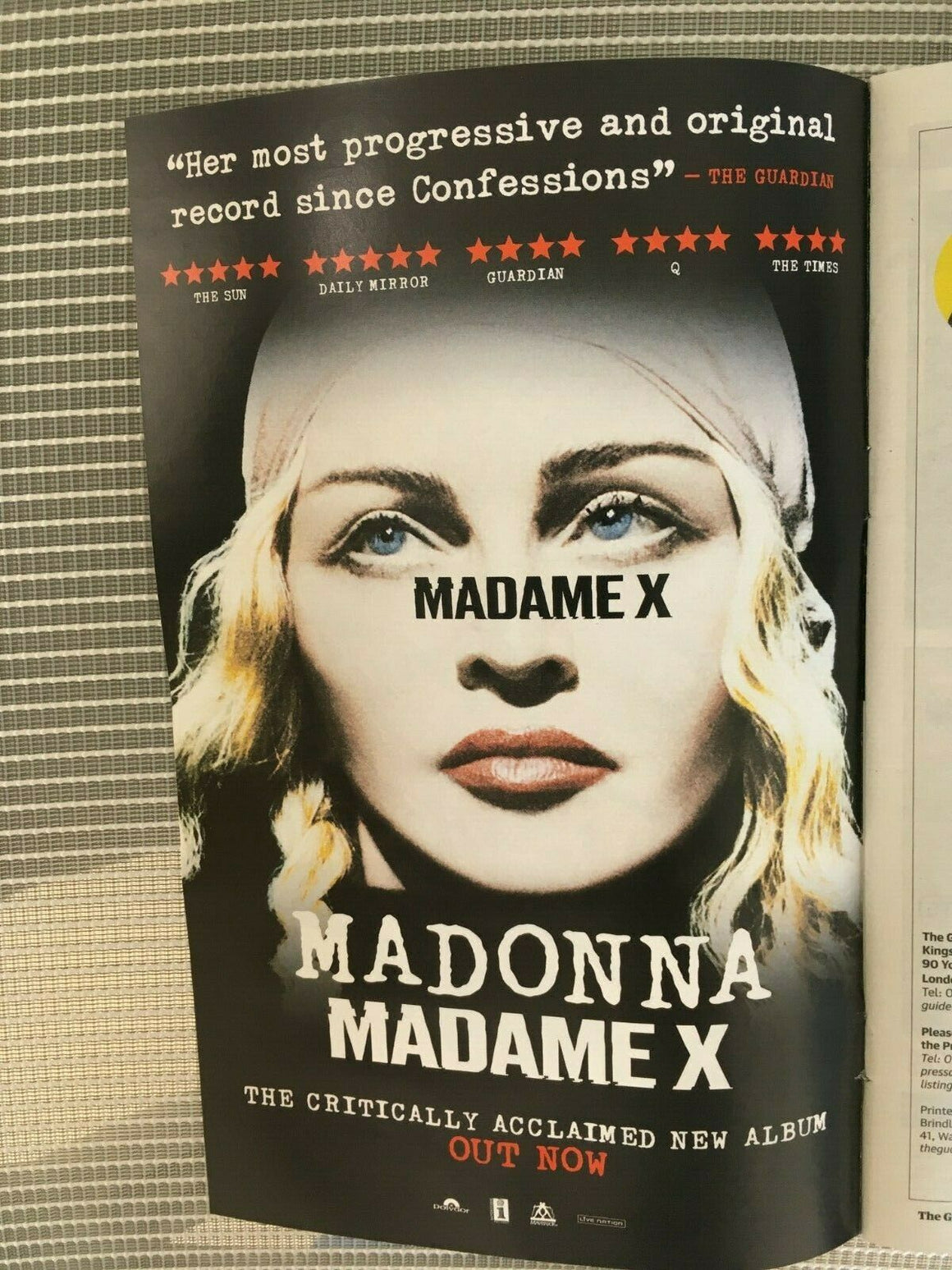 GUIDE magazine 15 June 2019 - LISA KUDROW Richard Madden - Madonna Madame X Ad