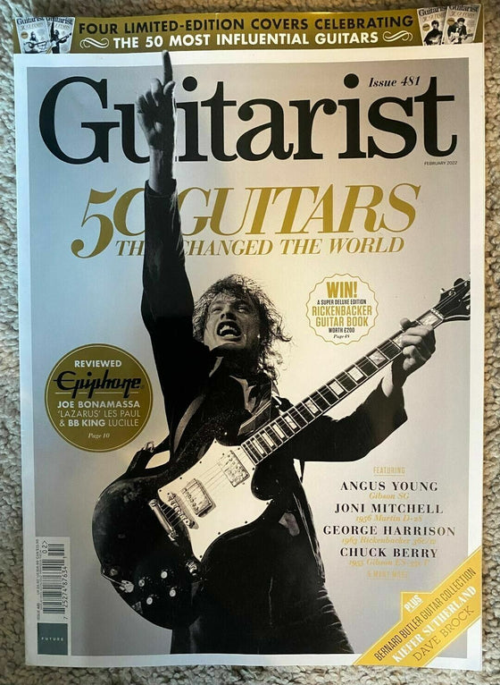 GUITARIST MAGAZINE UK #481 FEB 2022 ANGUS YOUNG AC/DC LIMITED EDITION