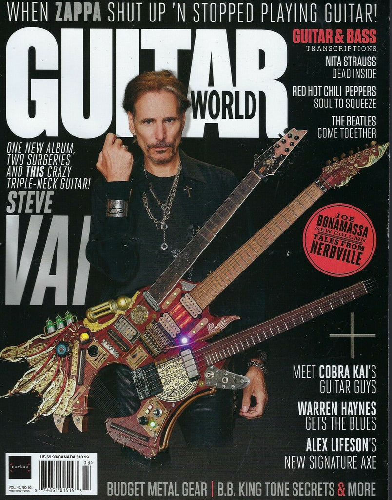 Guitar World Magazine March 2022 STEVE VAI Alex Lifeson Rush