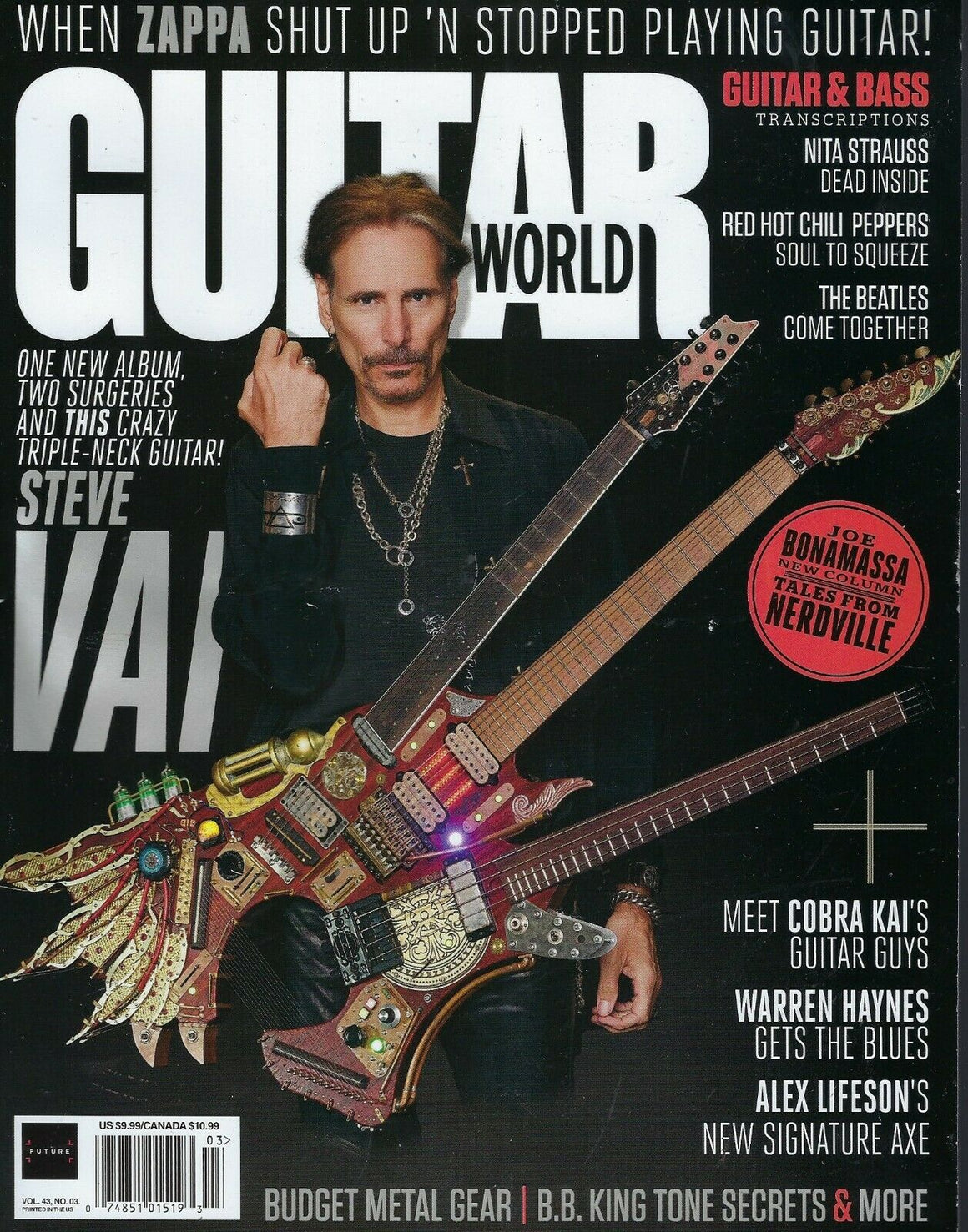 Guitar World Magazine March 2022 STEVE VAI Alex Lifeson Rush