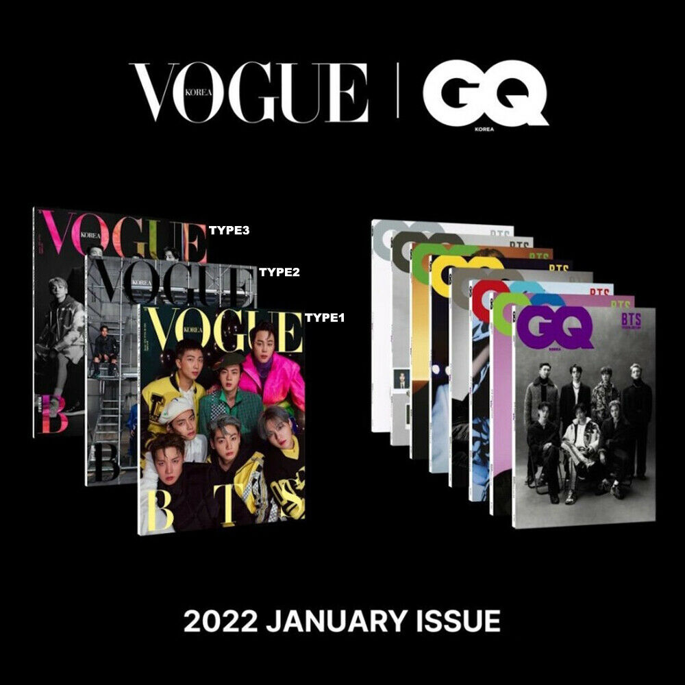 BTS VOGUE GQ KOREA January 2022 (Choose your cover) Tracked Worldwide!