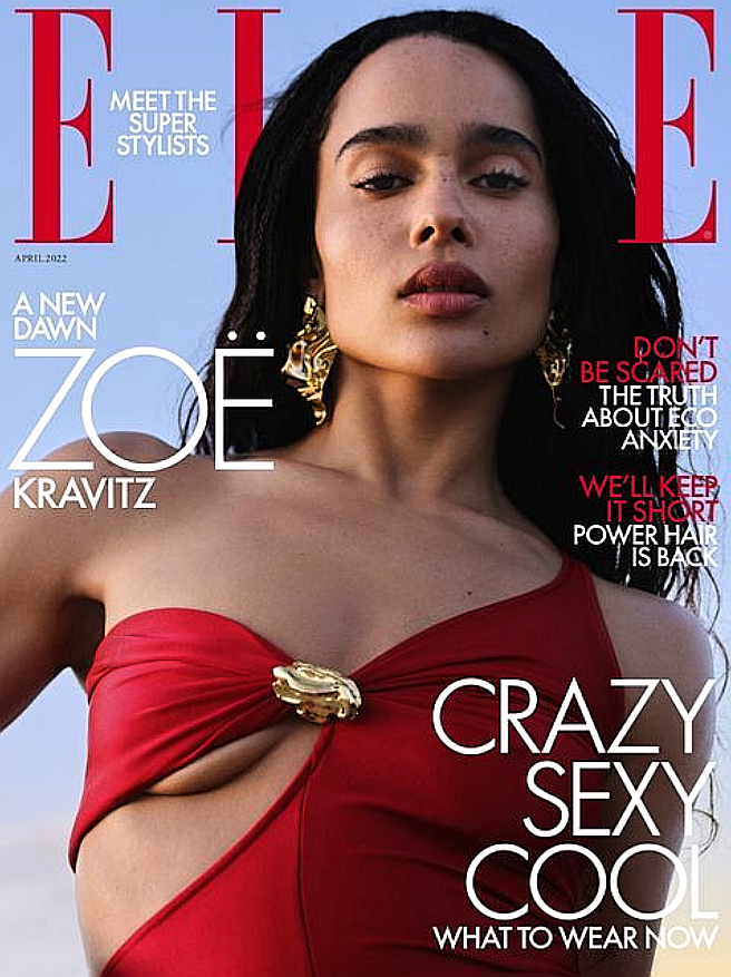 British Elle Magazine (UK) April 2022 Zoe Kravitz - Catwoman Batman Robert Pattinson