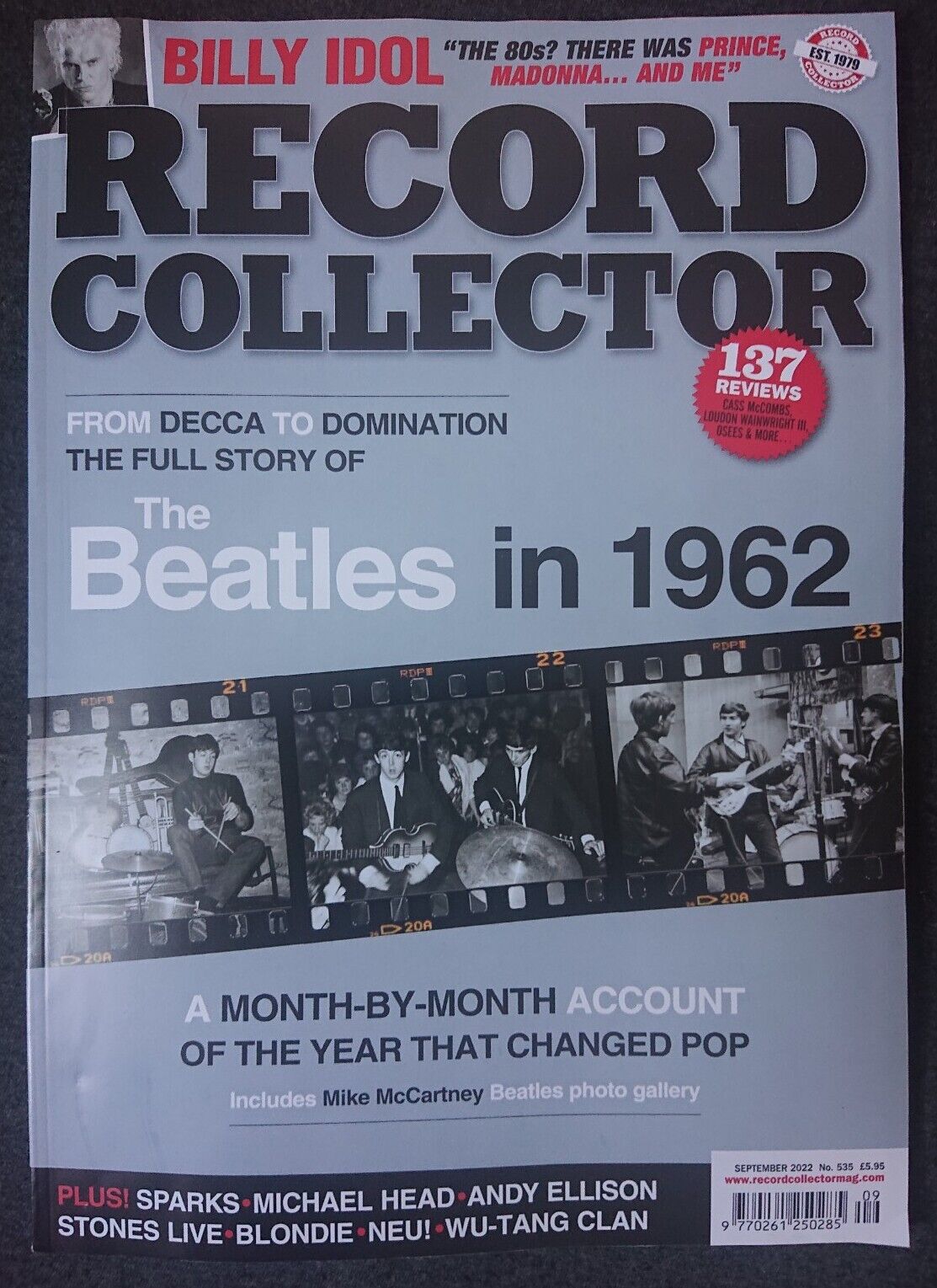 RECORD COLLECTOR MAGAZINE SEPTEMBER 2022 The Beatles In 1962 Billy Idol