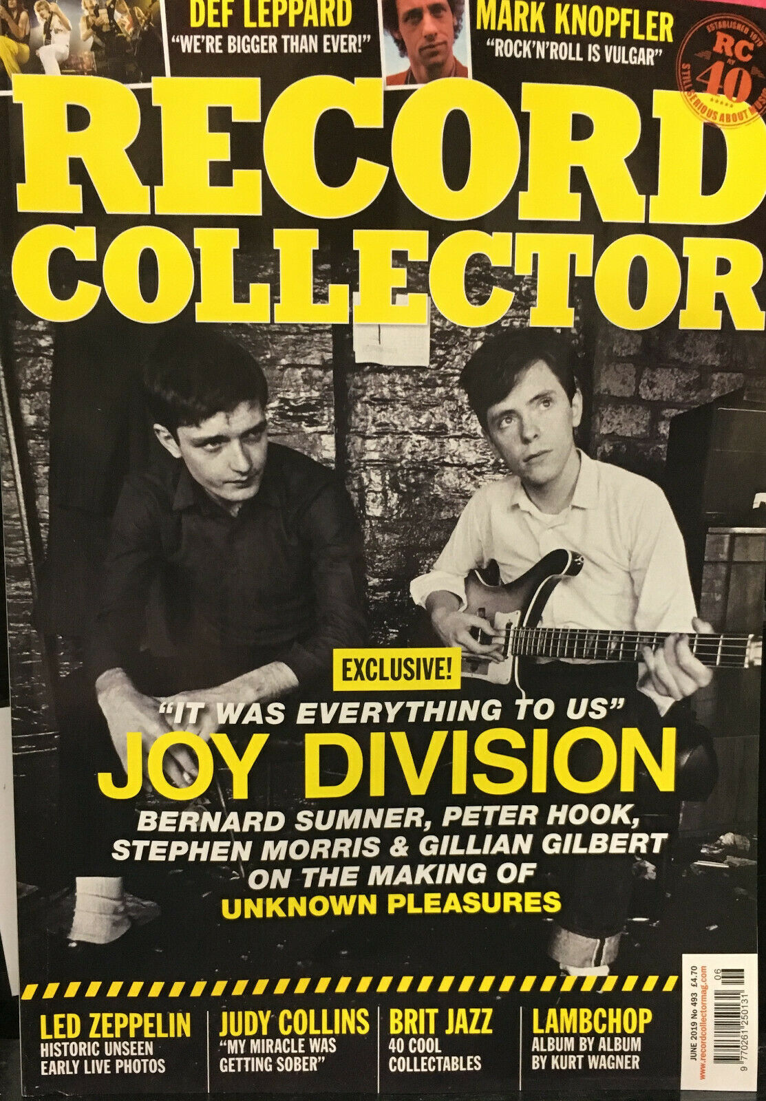 RECORD COLLECTOR Magazine June 2019 JOY DIVISION DEF LEPPARD MARK KNOPFLER