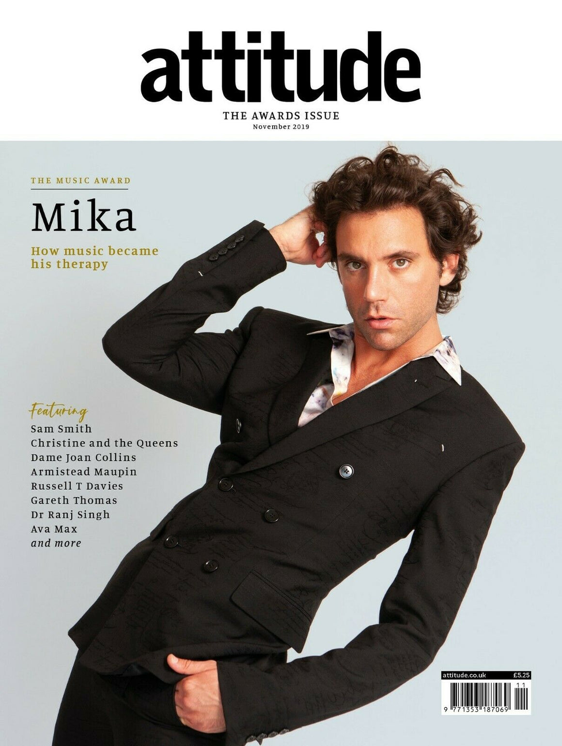 UK ATTITUDE magazine November 2019 MIKA cover & interview