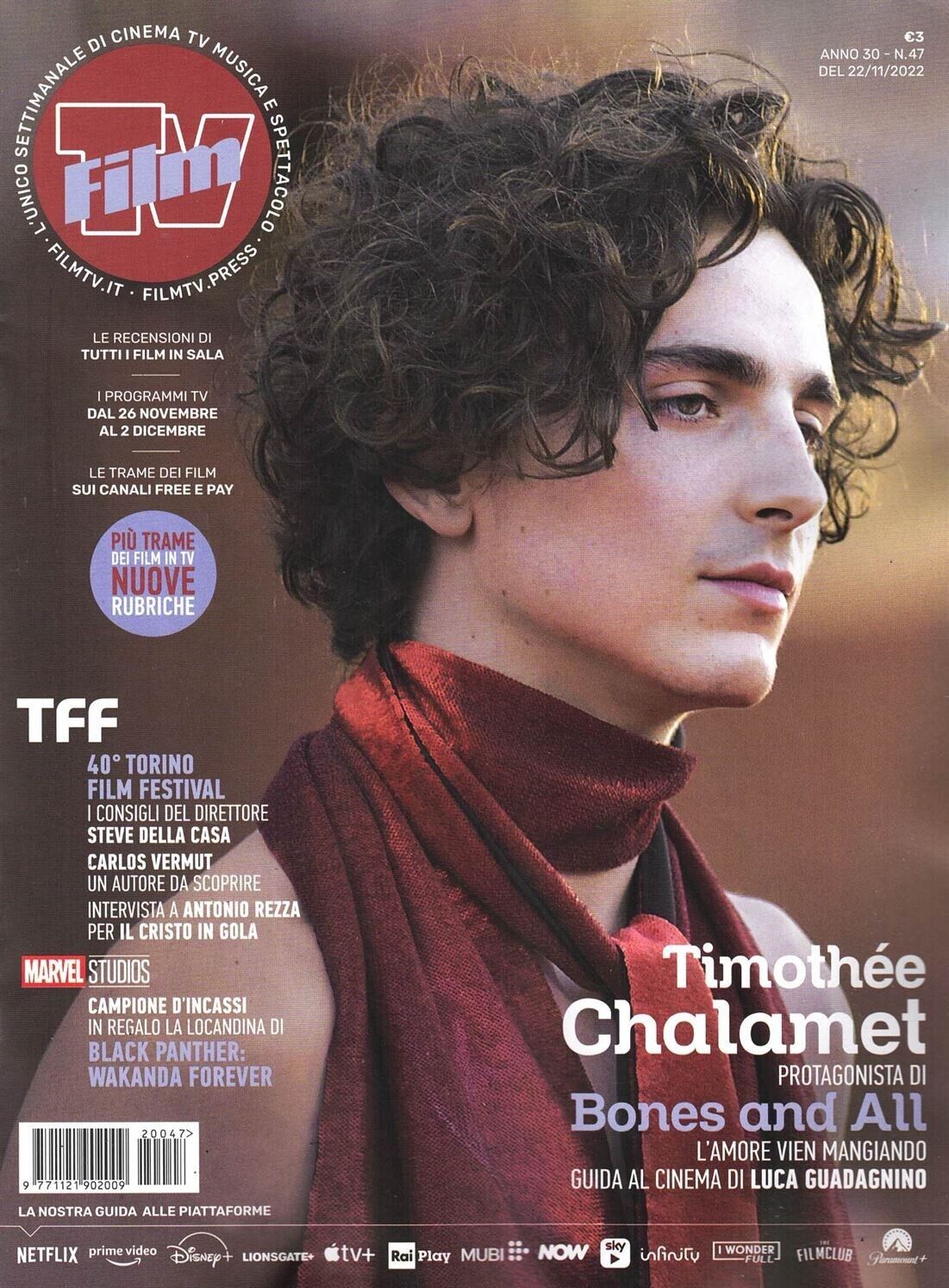 Timothee Chalamet TV MOVIE #47 2022 Italian Magazine -  YourCelebrityMagazines