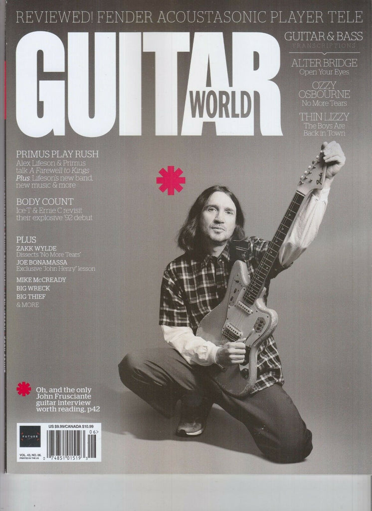 Guitar World June 2022 John Frusciante Red Hot Chilli Peppers Alex Lifeson Rush