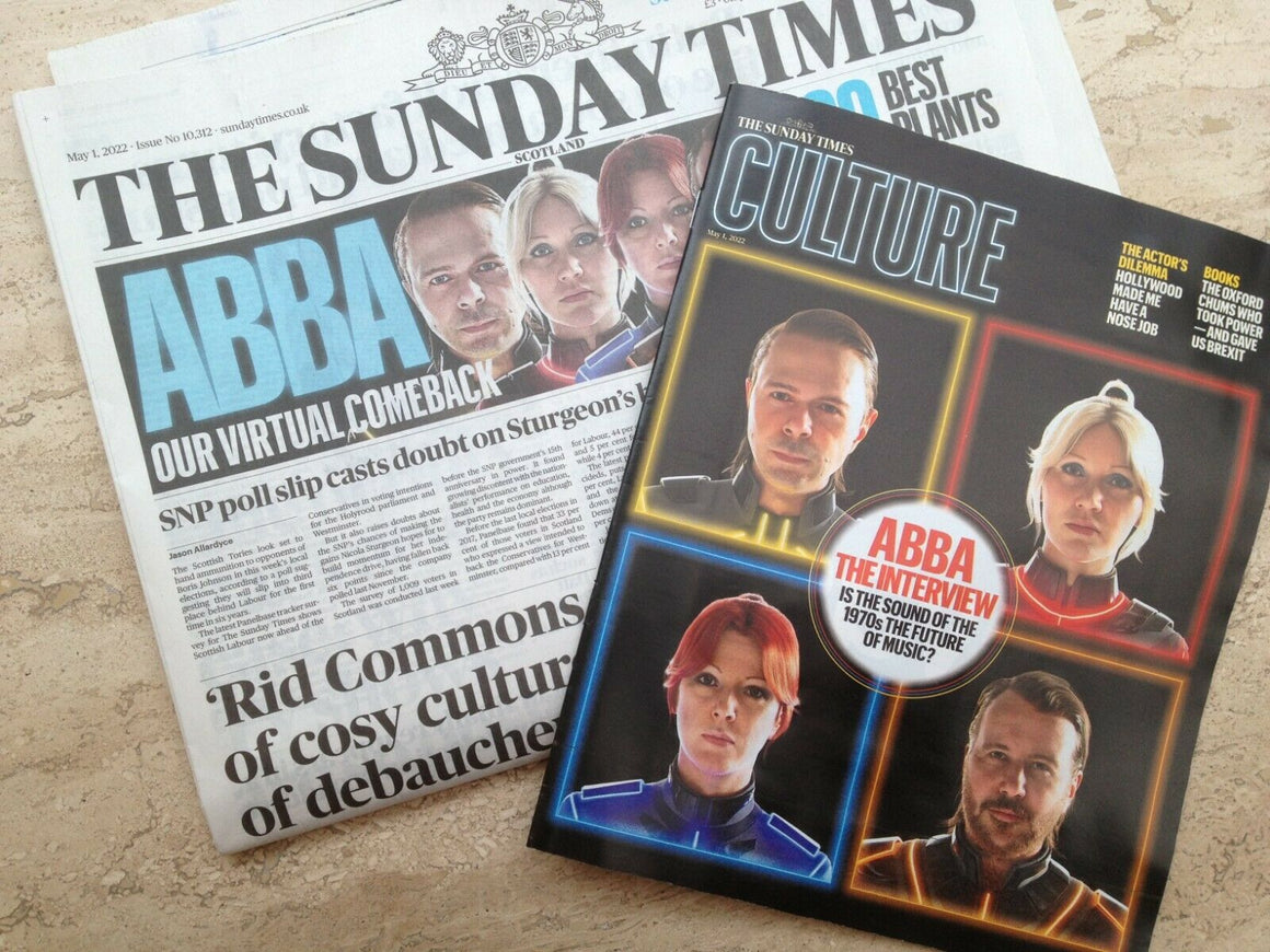 CULTURE Magazine 01/05/2022 ABBA! Cover + Sunday Times Newspaper
