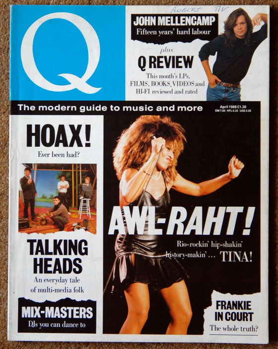 Q magazine - Tina Turner cover (April 1988)