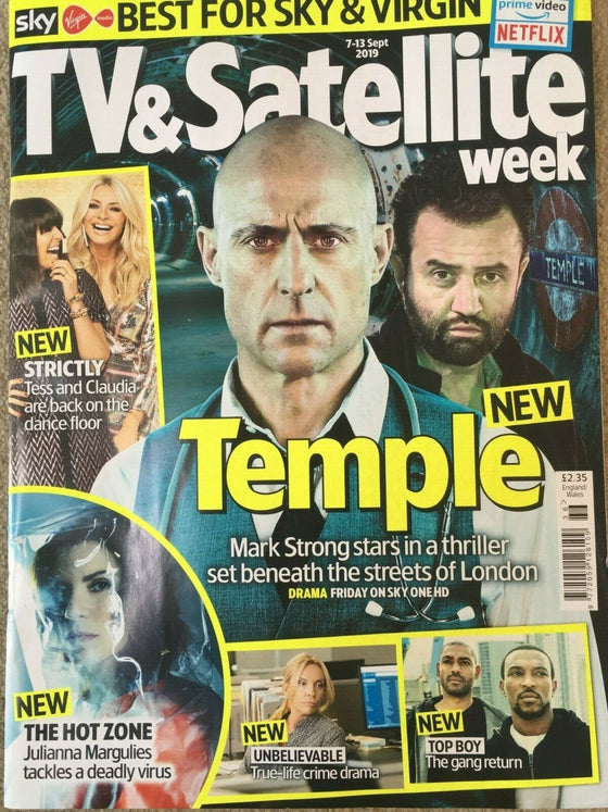 TV & Satellite Magazine 7 Sept 2019: Mark Strong Daniel Mays (Temple)