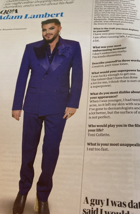Guardian Saturday Magazine - 25 February 2023 - Adam Lambert