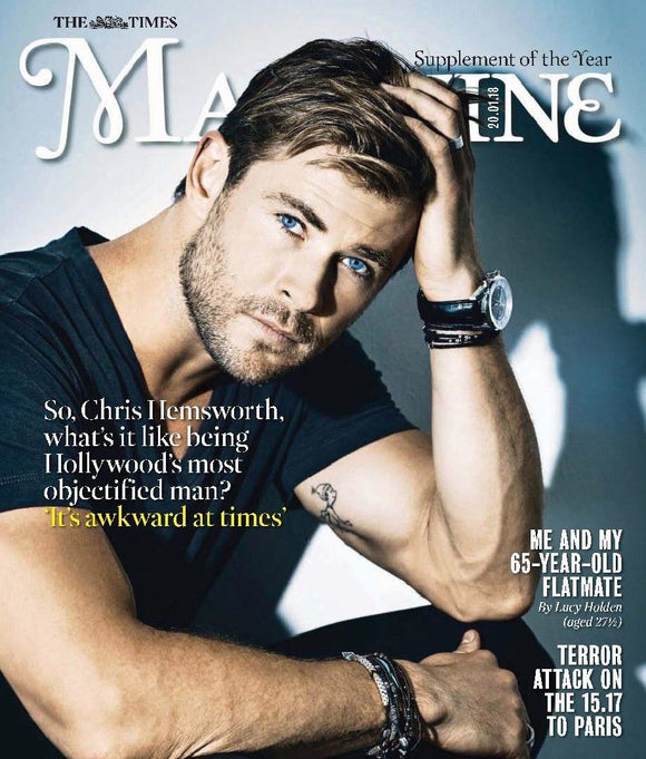 Chris Hemsworth on the cover of Times Magazine
