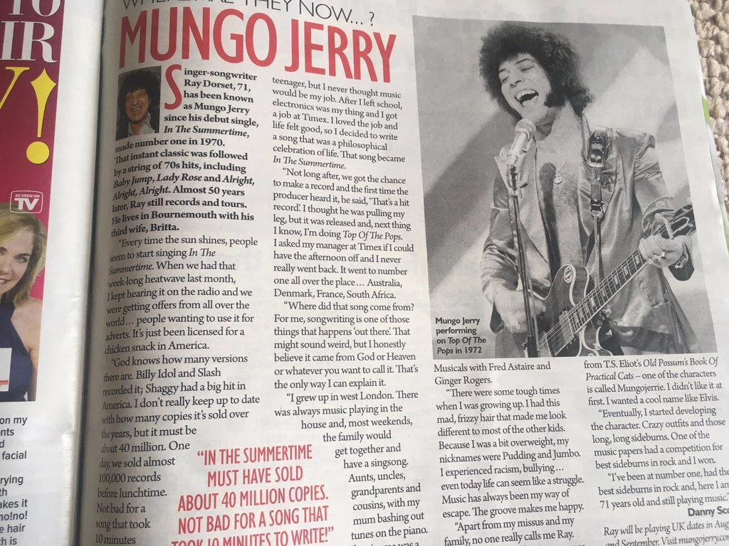 UK Saturday Magazine 15 July 2017 Aidan Turner Poldark Tilly Keeper Mungo Jerry