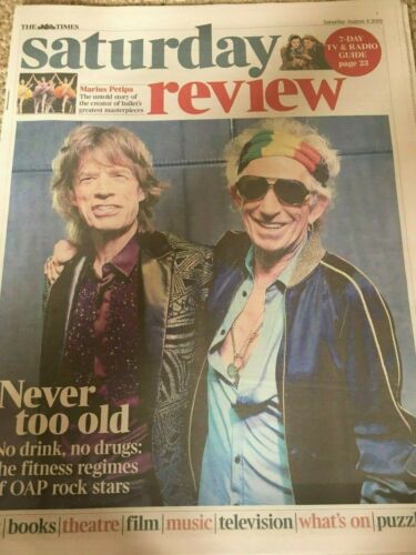 TIMES REVIEW Magazine Aug 2019: THE ROLLING STONES Keith Richards & Mick Jagger