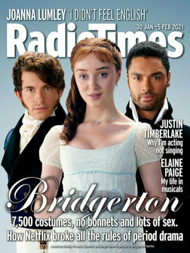 Radio Times Magazine JAN 2021: BRIDGERTON Rege-Jean Page PHOEBE DYNEVOR Jonathan Bailey