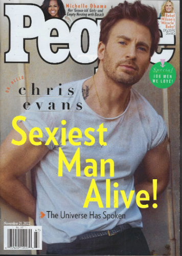 Chris Evans Sexiest Man Alive - People Magazine November 2022