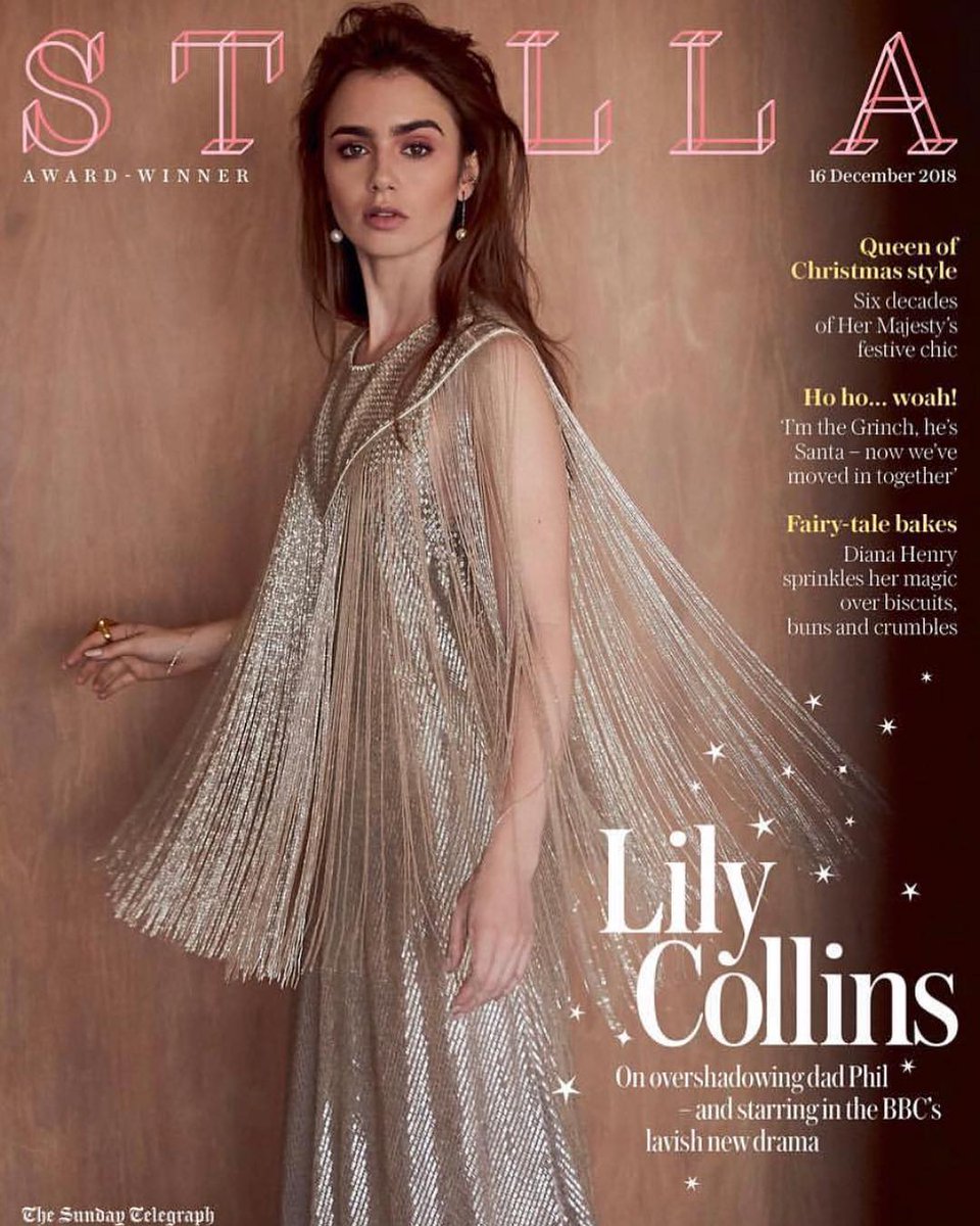 UK Stella Magazine DECEMBER 2018: LILY COLLINS PHOTO COVER INTERVIEW PHIL