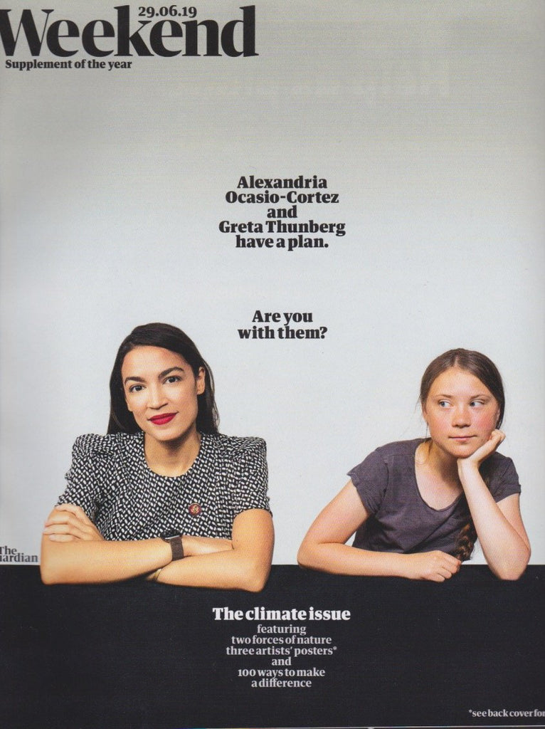 ALEXANDRIA OCASIO-CORTEZ & GRETA THUNBERG COVER INTERVIEW GUARDIAN MAGAZINE 2019