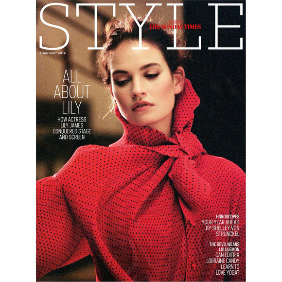 Sunday Times Style Magazine 6th January 2019 Lily James Cover