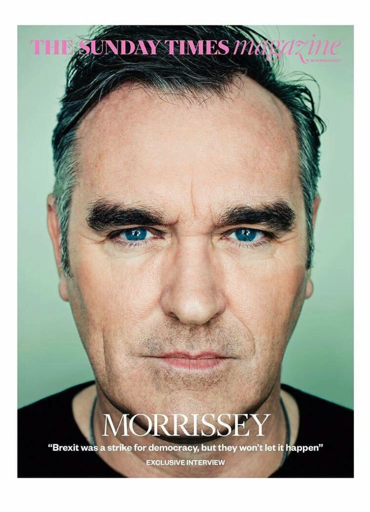 morrissey on the cover of the Sunday Times Magazine