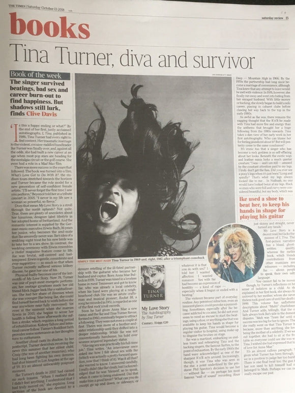 UK TIMES REVIEW 10/2018: ALEXANDER SKARSGARD Tina Turner DAVID CROSBY Cillian Murphy
